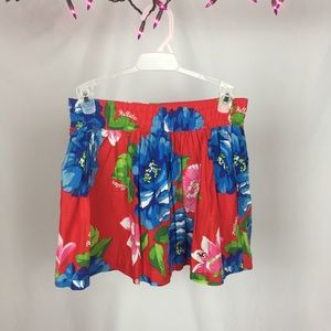 Hollister Red Floral Skirt